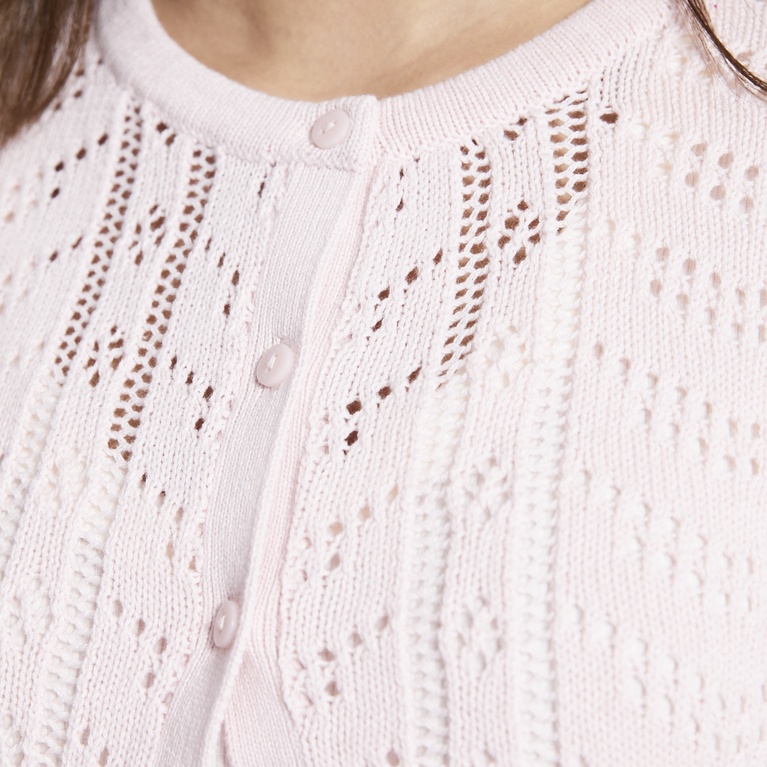 Crochet knit cardigan "Vidia" Light Pink
